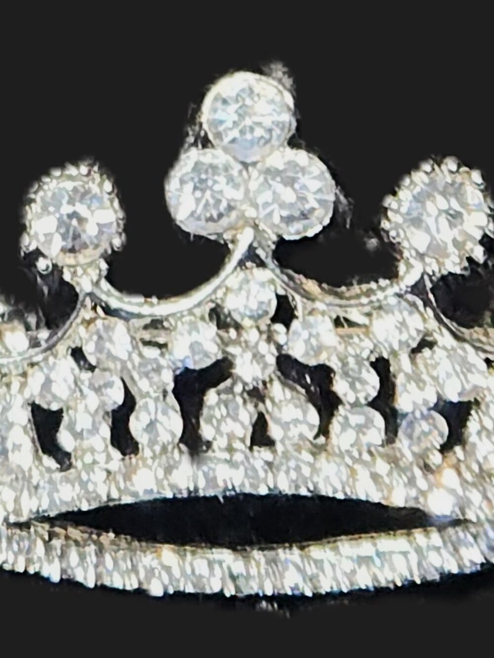 CROWN Rhinestone PIN in silvertone jewelry by ORNAMENTS